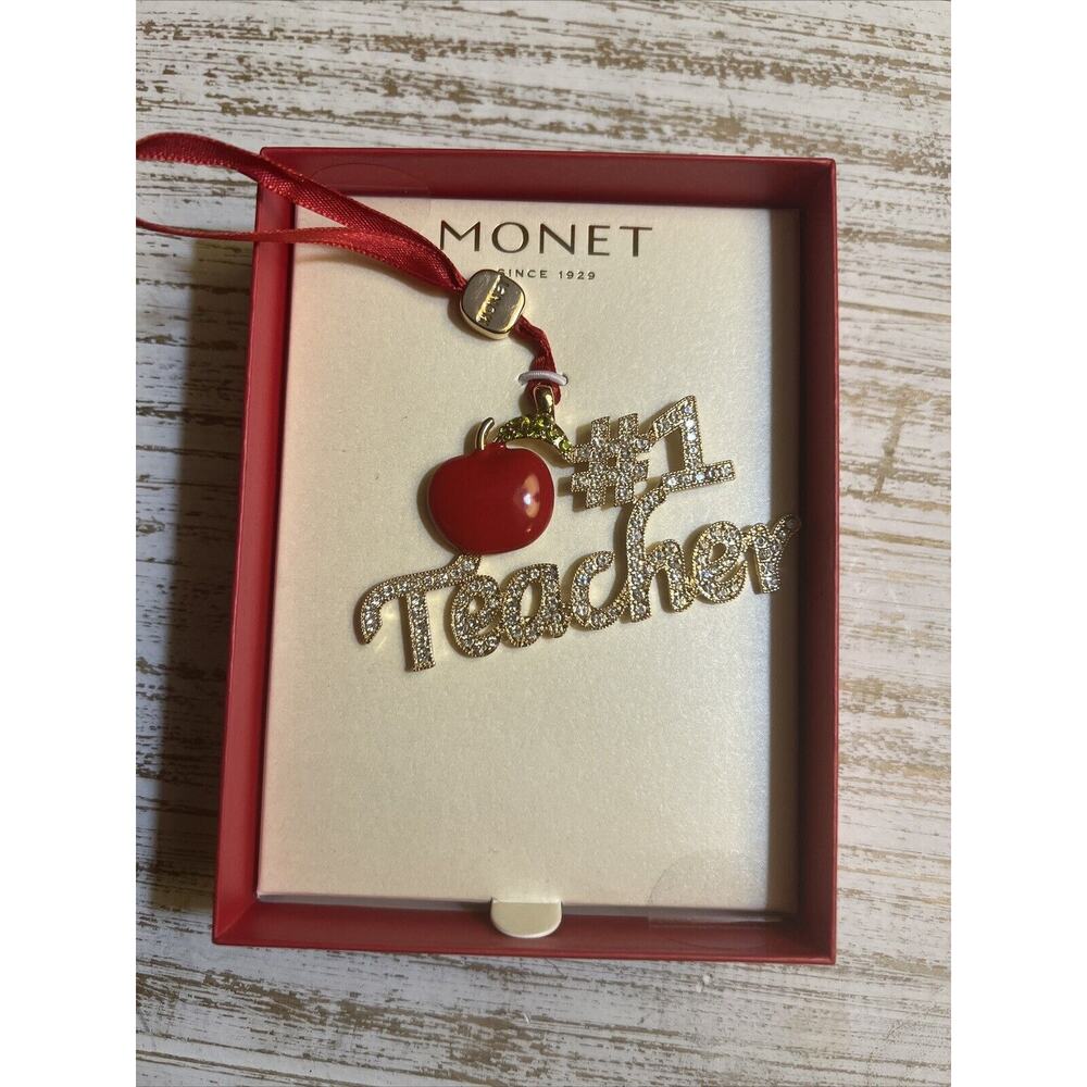 Monet #1 Teacher‎ Orament New (Cut Ribbon, Take 2023 Off, Add New Ribbon)